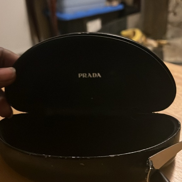 PRADA Sunglasses Black Metal Women Triangle Logo Aviator SPR 601 1BC-3M1 115 3N - Picture 9 of 12